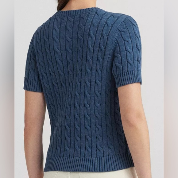 NWT - Lauren Ralph Lauren Embroidered Cable-Knit Sweater; Size Small - Picture 3 of 6
